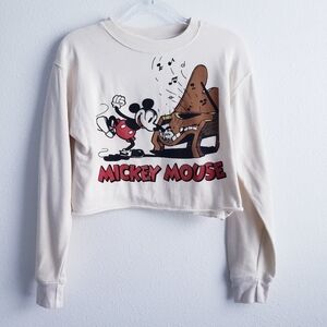 Disney Mickey Mouse Piano Cropped Sweater
